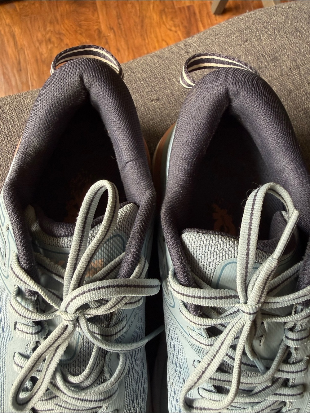 Hoka Women's Light Blue and Coral Athletic Running Shoes - Picture 7 of 8